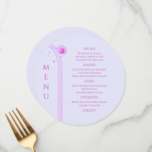 Menu Mariage d'espace de la lavande rose de la lune mys
