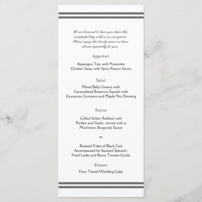 Menu Mariage Destination New Orleans (Devant)