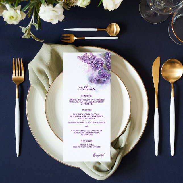Menu Mariage d'été Lilacs Spring (Créateur téléchargé)
