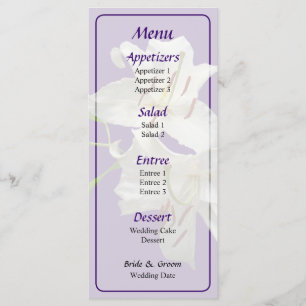 Menu Mariage Deux Lys blancs