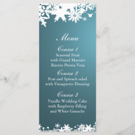 menu mariage d'hiver des flocons bleus