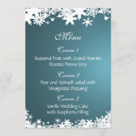 menu mariage d'hiver des flocons bleus