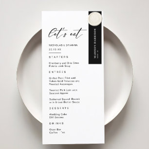 Menu Mariage d'hiver noir et blanc classique