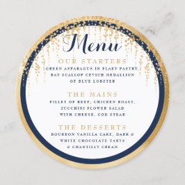 Menu Mariage d'or bleu marine Willow Tree