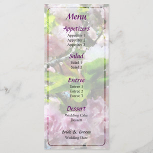 Menu Mariage Double Cherry Blossoms