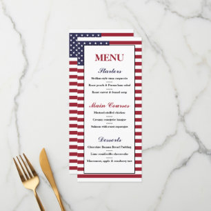 Menu Mariage drapeau américain