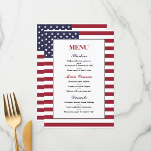 Menu Mariage drapeau américain