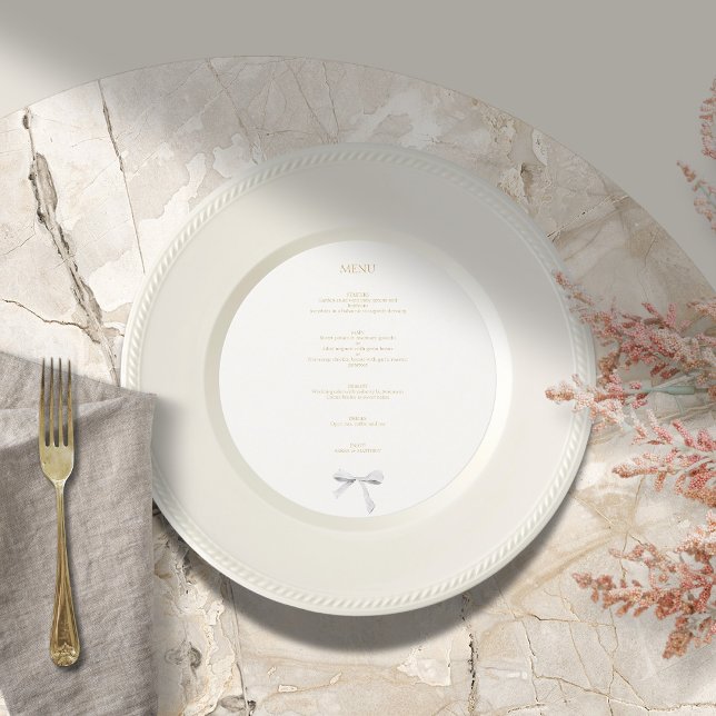 Menu Mariage du cercle de ruban blanc tendance (Créateur téléchargé)
