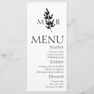Menu Mariage du logo de la branche botanique