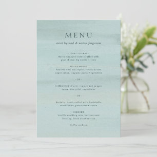 Menu Mariage élégant aquarelle verte moderne
