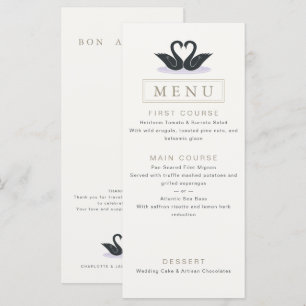 Menu Mariage élégant au cygne en Champagne Black Tie