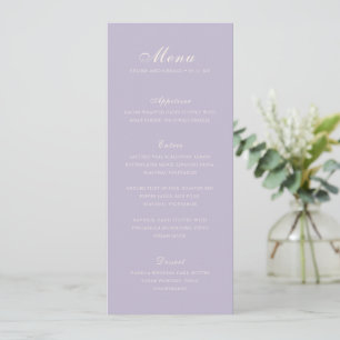 Menu Mariage Élégant au Lilas Classique
