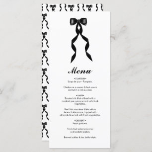 Menu Mariage élégant au ruban noir