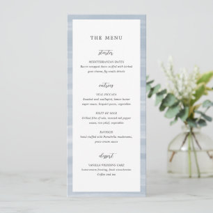 Menu Mariage Élégant Bleu Atténué Chic Côtiers