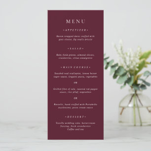 Menu Mariage Élégant Classique Bourguignon Profond