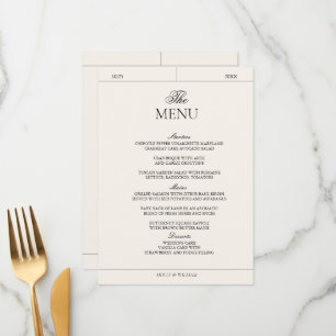 Menu Mariage élégant de luxe vintage classique Photo