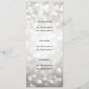 Menu Mariage élégant Lumières Parties scintillant 