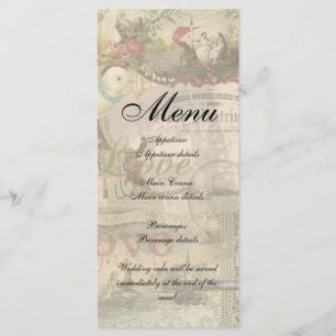 Menu Mariage élégant Mariage Vintage Antique Vintage