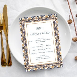 Menu Mariage Élégant Patrimoine Talavera Moderne
