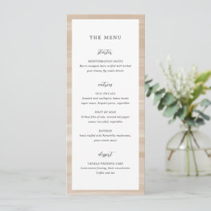 Menu Mariage Élégant Sable Chic Côté Mer
