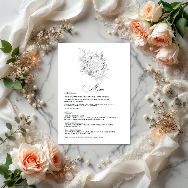 Menu Mariage élégant vintage (Elegant Vintage Wedding Menu)