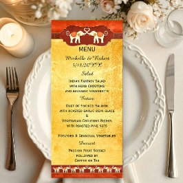Menu Mariage Eléphants romantiques