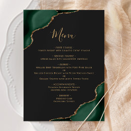 Menu Mariage Emerald Green Gold Dark