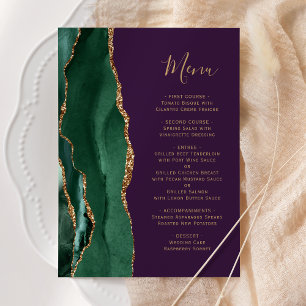 Menu Mariage Emerald Green Gold Purple
