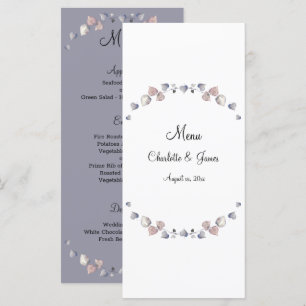 Menu Mariage en cuir écossais doux violet