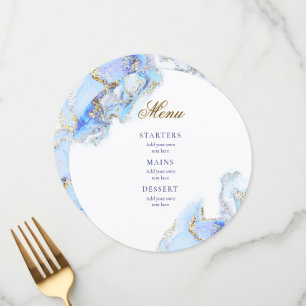 Menu mariage en marbre bleu