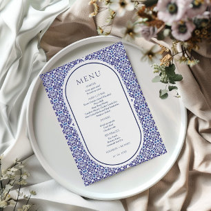 Menu Mariage espagnol Blue Mexican Talavera