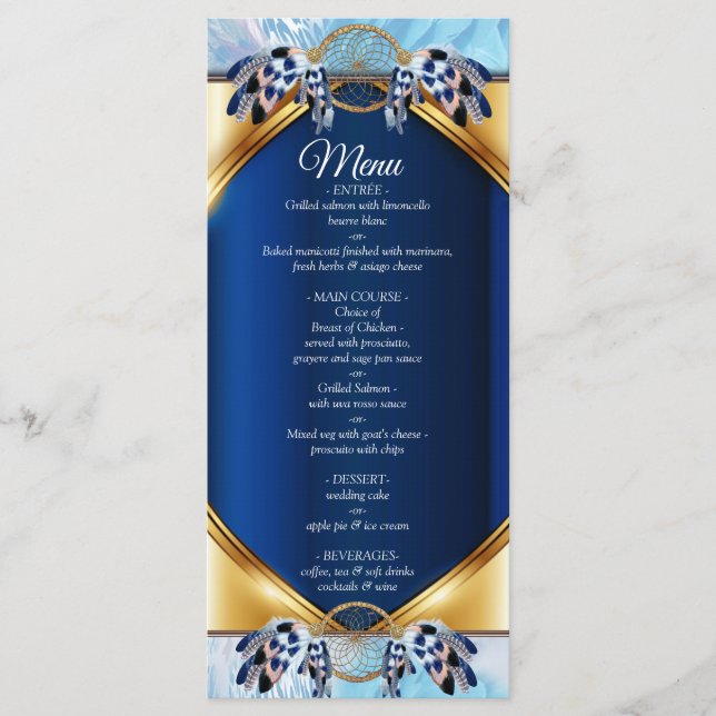 Menu Mariage Exotic Blue Dream Catcher (Devant)