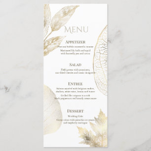 Menu Mariage Feuille Gold Delicate