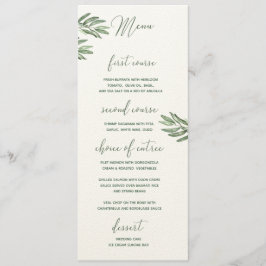 Menu Mariage Feuille Olive