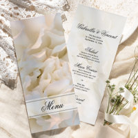 Menu Mariage Fleur de Carnation blanche