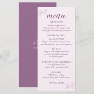 Menu Mariage Fleur intemporel