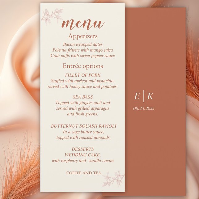 Menu Mariage Fleur intemporel (Créateur téléchargé)