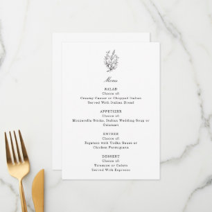 Menu Mariage fleur sauvage