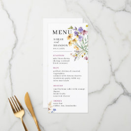 Menu Mariage Fleur sauvage Boho