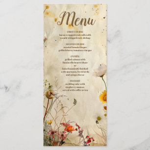 Menu Mariage Fleur sauvage Boho Fall