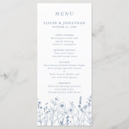Menu Mariage Fleur sauvage de périphérique minimaliste