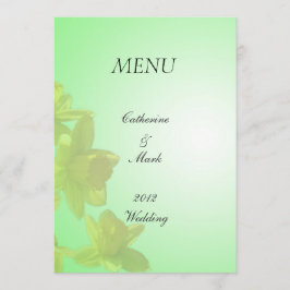 menu mariage, fleurs de tulipe jaune