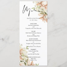 Menu Mariage Floral Aquarelle