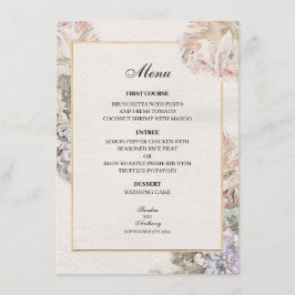 Menu Mariage floral Aquarelle délicate