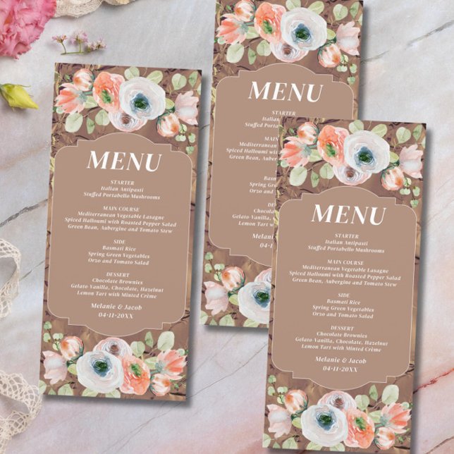 Menu Mariage floral automne (Créateur téléchargé)