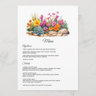 Menu Mariage Floral aux Teintes du Désert