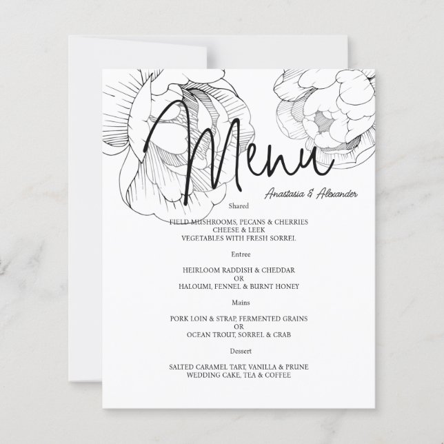 MENU MARIAGE Floral Budget. Flyer (Devant)