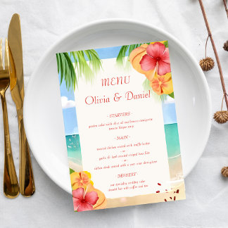 Menu Mariage Floral de Plage d'Ile Tropicale