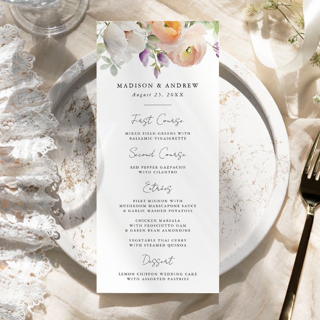 Menu Mariage floral de printemps délicat (Créateur téléchargé)