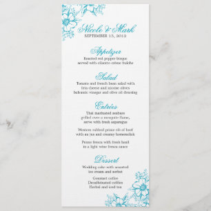 Menu Mariage floral de style d'impression typographique